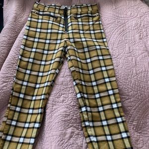 Urban Outfitters Yellow Black White Plaid Pants